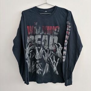 The Walking Dead AMC Mens Black Long Sleeve Graphic T-Shirt Large
